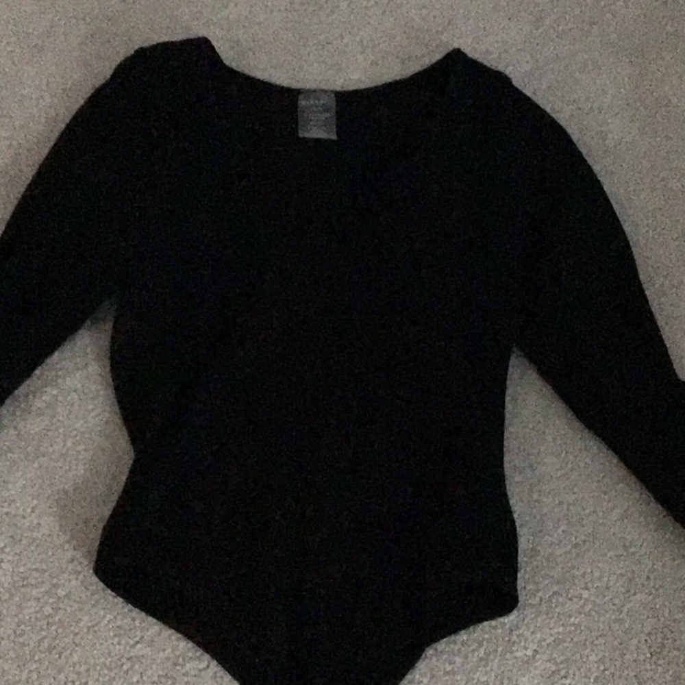 black ribbed bodysuit from dynamic